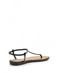 Черные кожаные сандалии на плоской подошве от XTI