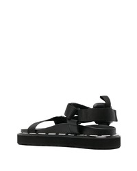 Мужские черные кожаные сандалии с принтом от Moschino
