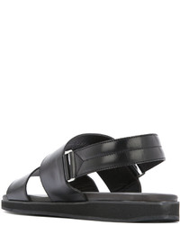 Мужские черные кожаные сандалии от Cerruti