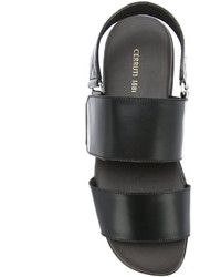 Мужские черные кожаные сандалии от Cerruti