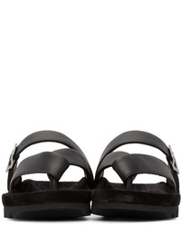 Мужские черные кожаные сандалии от Lanvin