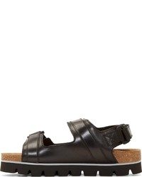 Мужские черные кожаные сандалии от MSGM