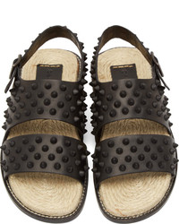 Мужские черные кожаные сандалии от DSQUARED2