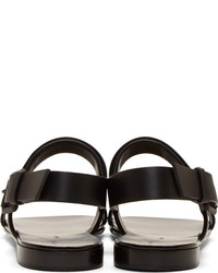 Мужские черные кожаные сандалии от Giuseppe Zanotti