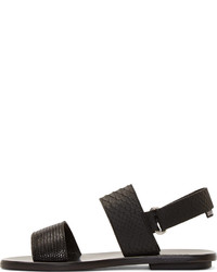 Мужские черные кожаные сандалии от DSQUARED2