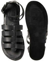 Мужские черные кожаные сандалии от Asos