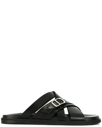 Мужские черные кожаные сандалии от Christian Dior
