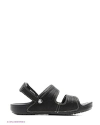 Мужские черные кожаные сандалии от Crocs