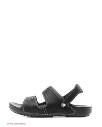 Мужские черные кожаные сандалии от Crocs