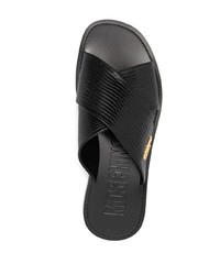 Мужские черные кожаные сандалии от Moschino