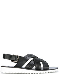 Мужские черные кожаные сандалии от Dolce & Gabbana