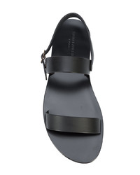 Мужские черные кожаные сандалии от Saint Laurent