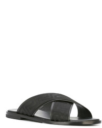 Мужские черные кожаные сандалии от Versace