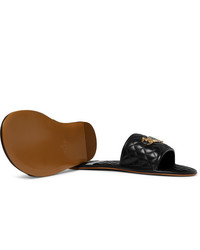 Мужские черные кожаные сандалии от Gucci