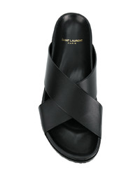Мужские черные кожаные сандалии от Saint Laurent