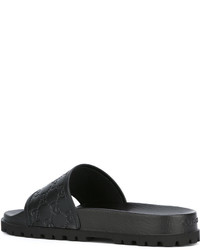 Мужские черные кожаные сандалии от Gucci