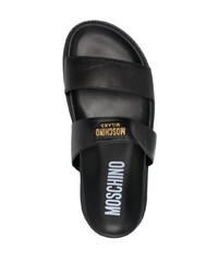 Мужские черные кожаные сандалии от Moschino