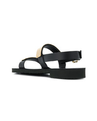 Мужские черные кожаные сандалии от Giuseppe Zanotti Design