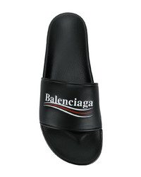 Мужские черные кожаные сандалии от Balenciaga