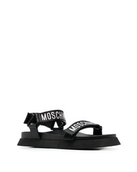 Мужские черные кожаные сандалии от Moschino