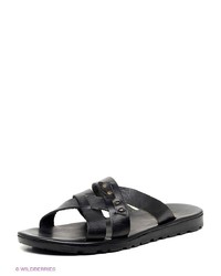 Мужские черные кожаные сандалии от METROPOLPOLIS