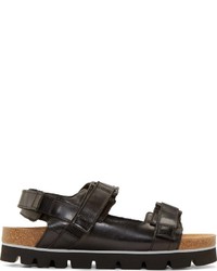 Мужские черные кожаные сандалии от MSGM