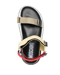 Мужские черные кожаные сандалии от Moschino