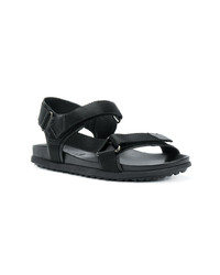 Мужские черные кожаные сандалии от Prada