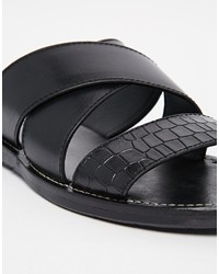 Мужские черные кожаные сандалии от Aldo