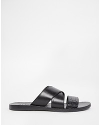 Мужские черные кожаные сандалии от Aldo