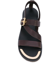 Мужские черные кожаные сандалии от Giuseppe Zanotti Design