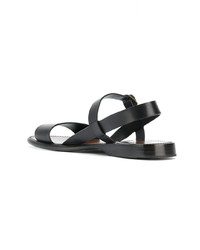 Мужские черные кожаные сандалии от Silvano Sassetti