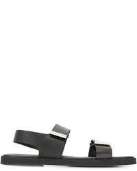 Мужские черные кожаные сандалии от Versace