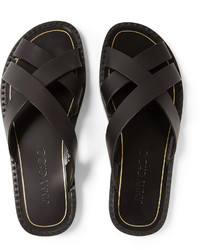 Мужские черные кожаные сандалии от Jimmy Choo