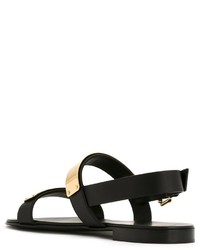 Мужские черные кожаные сандалии от Giuseppe Zanotti Design