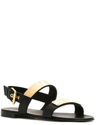 Мужские черные кожаные сандалии от Giuseppe Zanotti Design