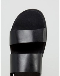 Мужские черные кожаные сандалии от Zign Shoes