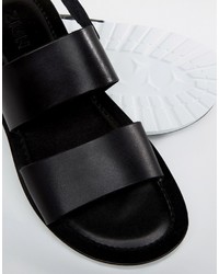 Мужские черные кожаные сандалии от Zign Shoes