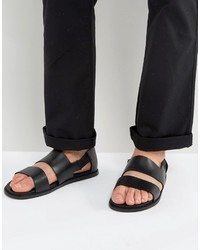 Мужские черные кожаные сандалии от Zign Shoes
