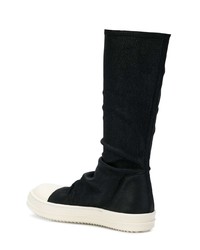 Мужские черные кожаные сапоги до колена от Rick Owens