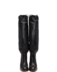 Черные кожаные сапоги от Gucci