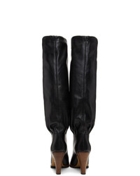 Черные кожаные сапоги от Gucci