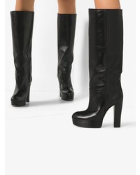 Черные кожаные сапоги от Gucci