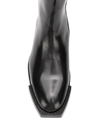 Черные кожаные сапоги от Alexander McQueen