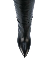 Черные кожаные сапоги от Prada