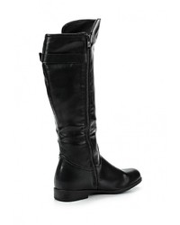 Черные кожаные сапоги от Elong