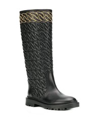 Черные кожаные сапоги от Casadei