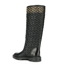 Черные кожаные сапоги от Casadei