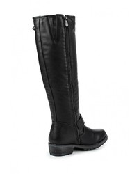 Черные кожаные сапоги от Fsabac