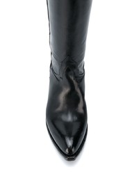 Черные кожаные сапоги от Sartore